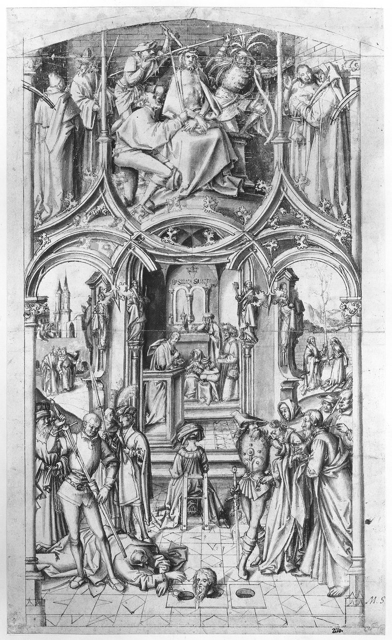 dessin préparatoire pour "Basilica San Paolo fuori le mura". - Hans Holbein the Elder