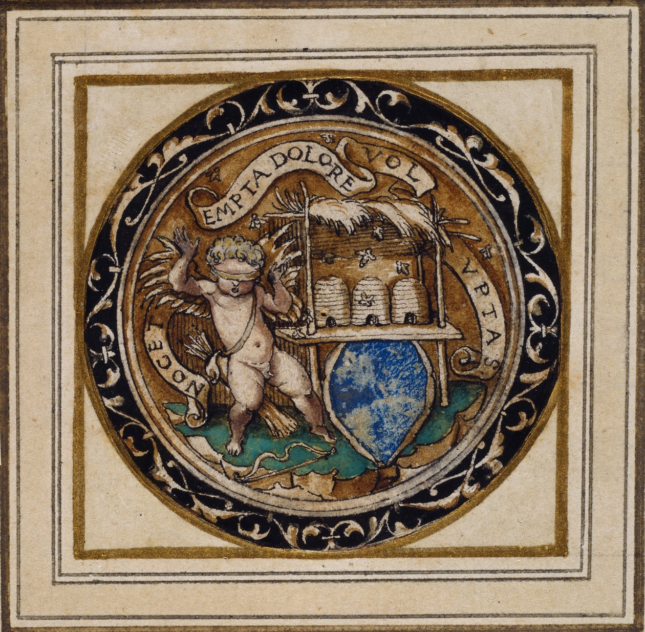 Cupidon piqué par des abeilles - Conception pour un pendentif ou un insigne de chapeau - Hans Holbein der Jüngere