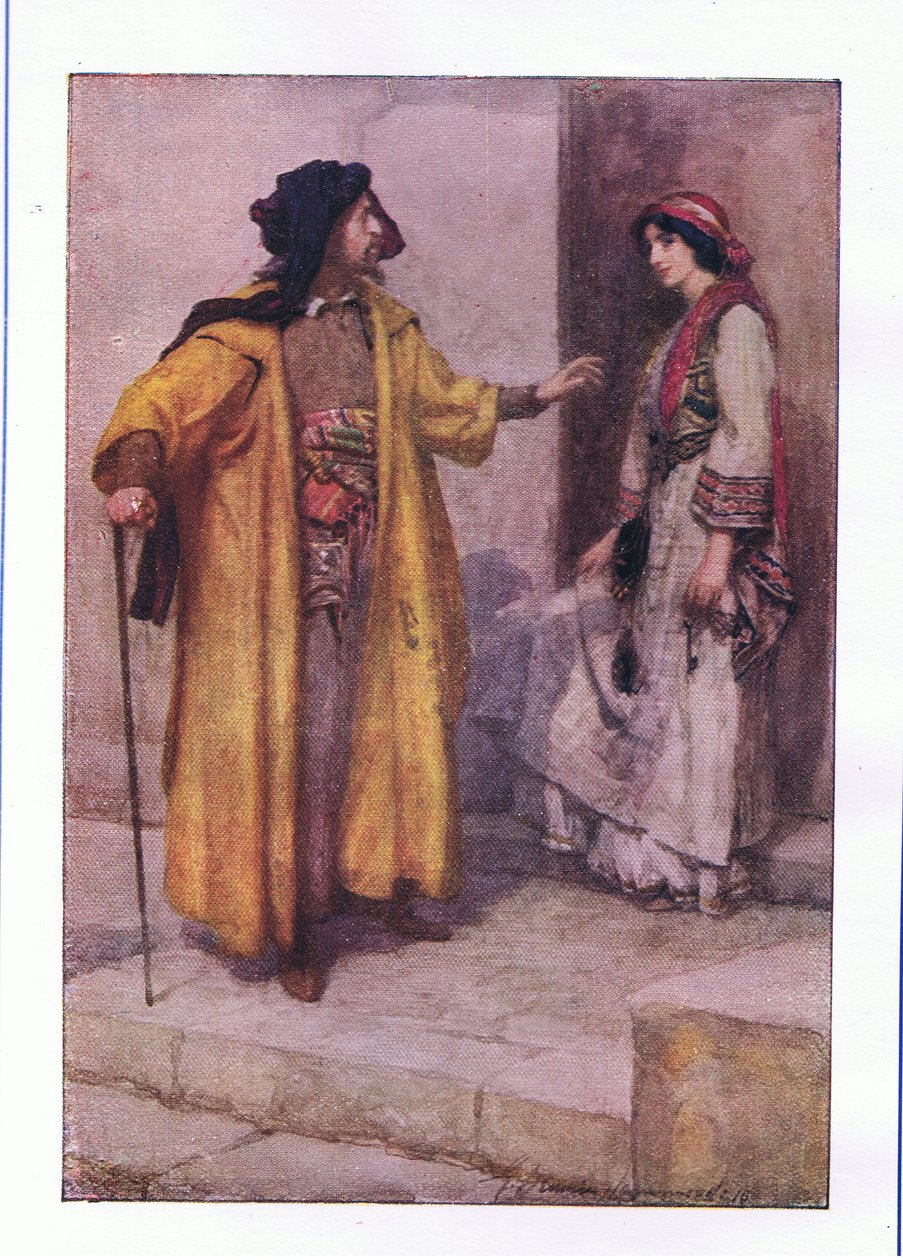 Écoutez-moi, Jessica : fermez mes portes (Le Marchand de Venise), de The Complete Works of Shakespeare publié par George Harrap & Co Ltd, années 1920 - Hans Holbein der Jüngere