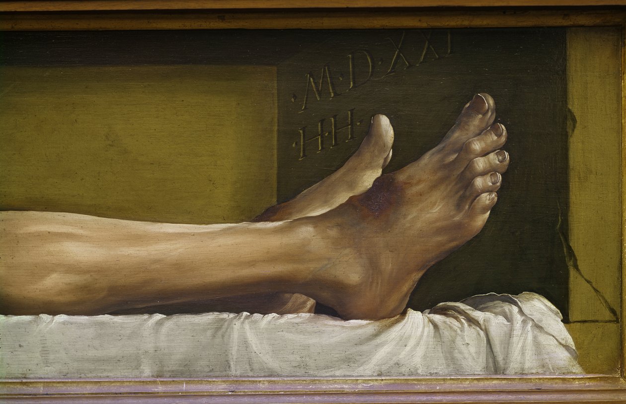 Le Corps du Christ mort (détail) - Hans Holbein der Jüngere