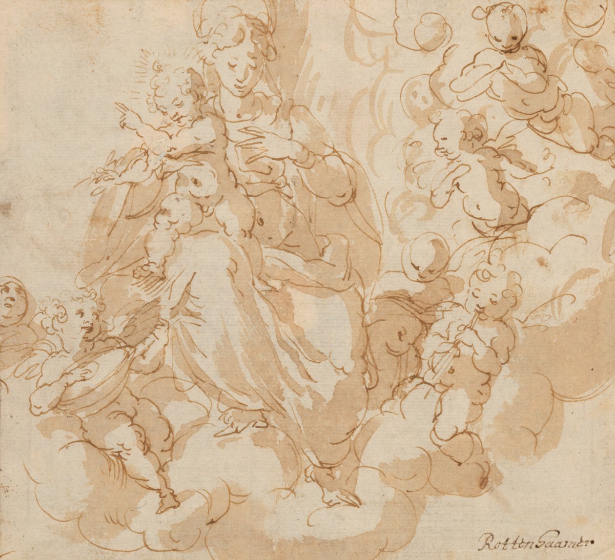 Recto : La Vierge et l