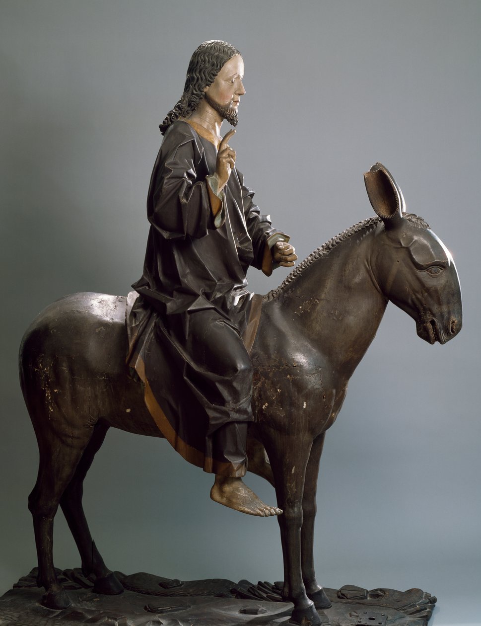 Christ sur un âne, vers 1498, par Hans Klocker (actif vers 1478-1500), statue en bois polychrome, Italie - Hans Klocker