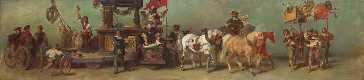 Projet pour le cortège festif de 1879 - Les menuisiers, les tourneurs sur bois et les tonneliers - Hans Makart