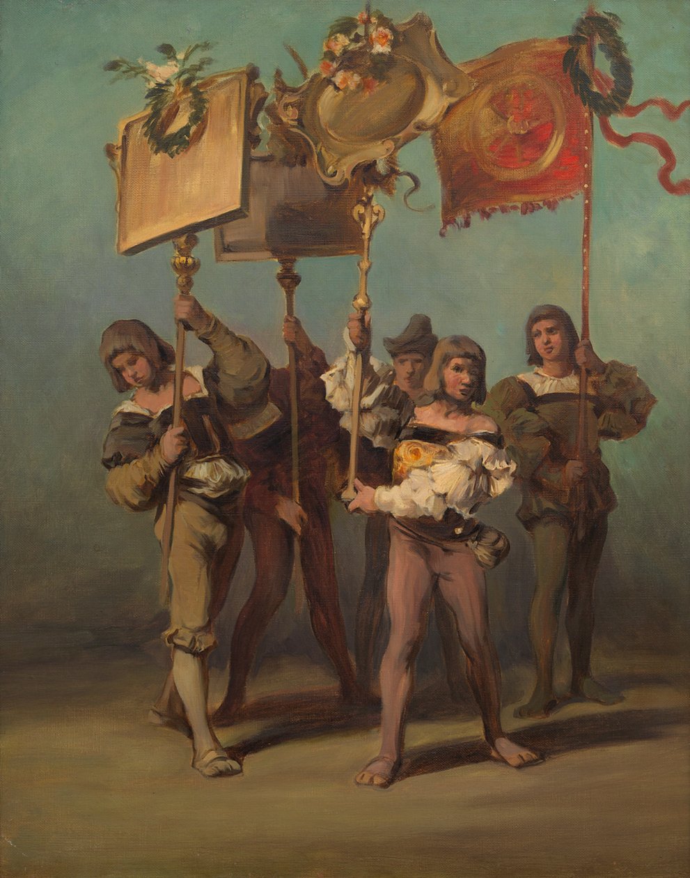 Esquisse du défilé de 1879 - Porte-étendards des menuisiers - Hans Makart