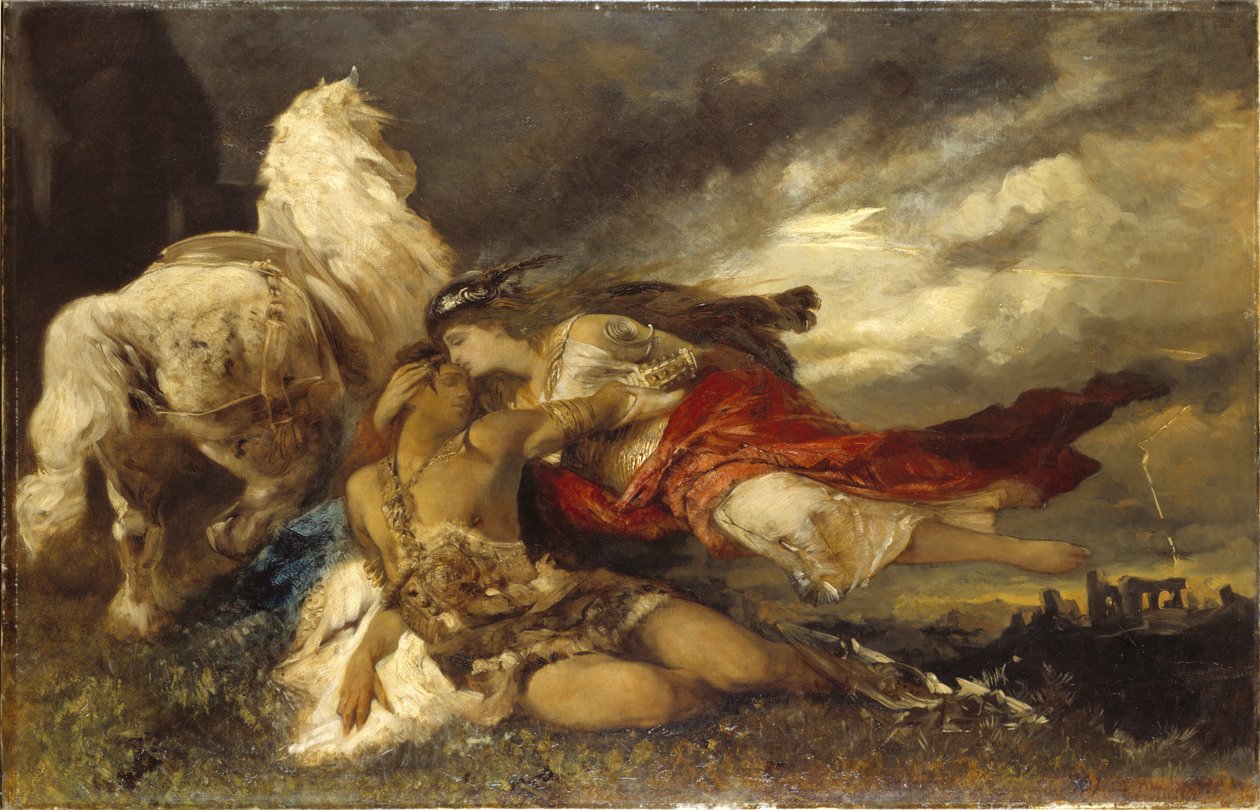Valkyrie et un héros mourant - Hans Makart