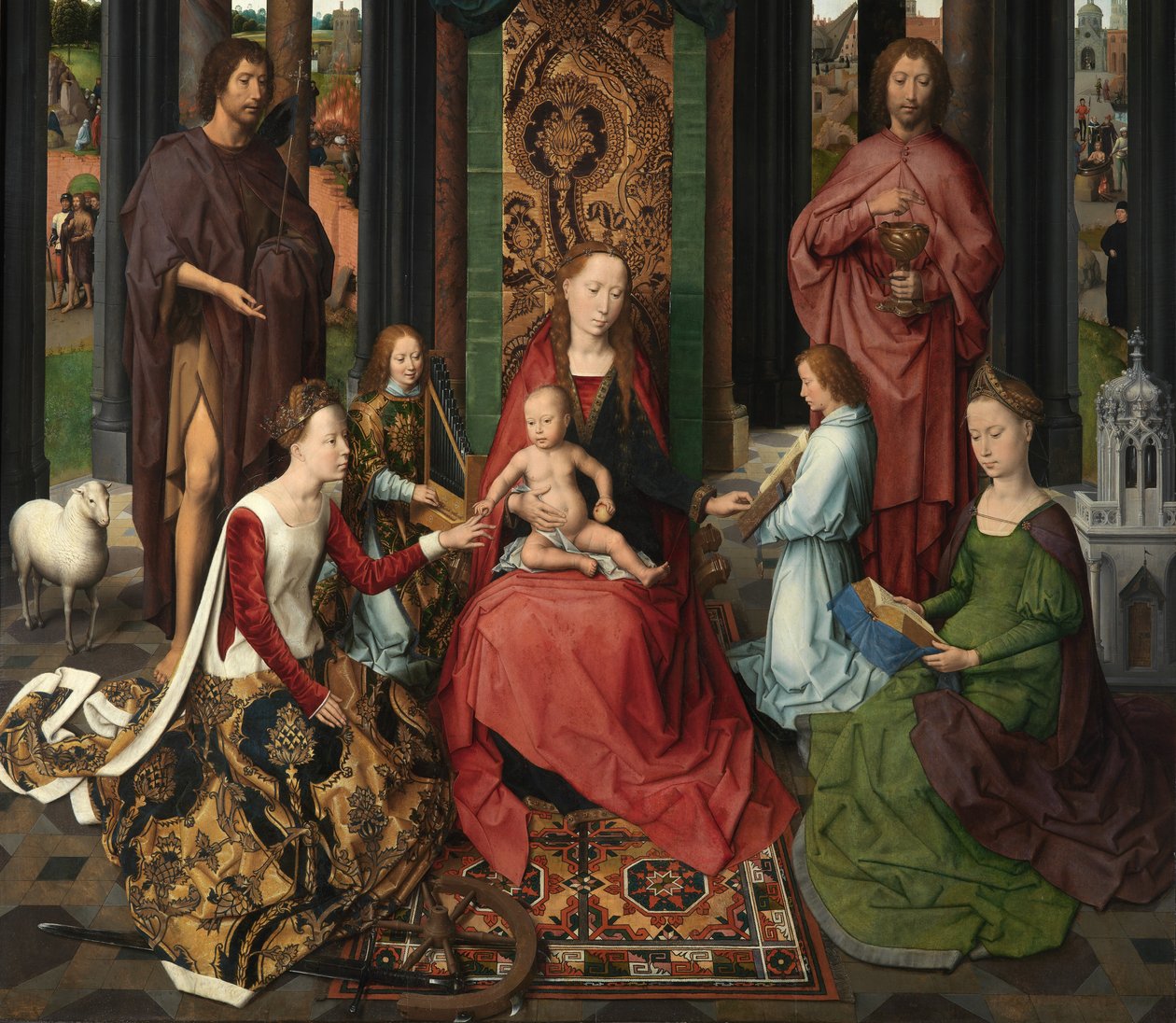 (détail) du panneau central du Triptyque de Saint Jean-Baptiste et Saint Jean l