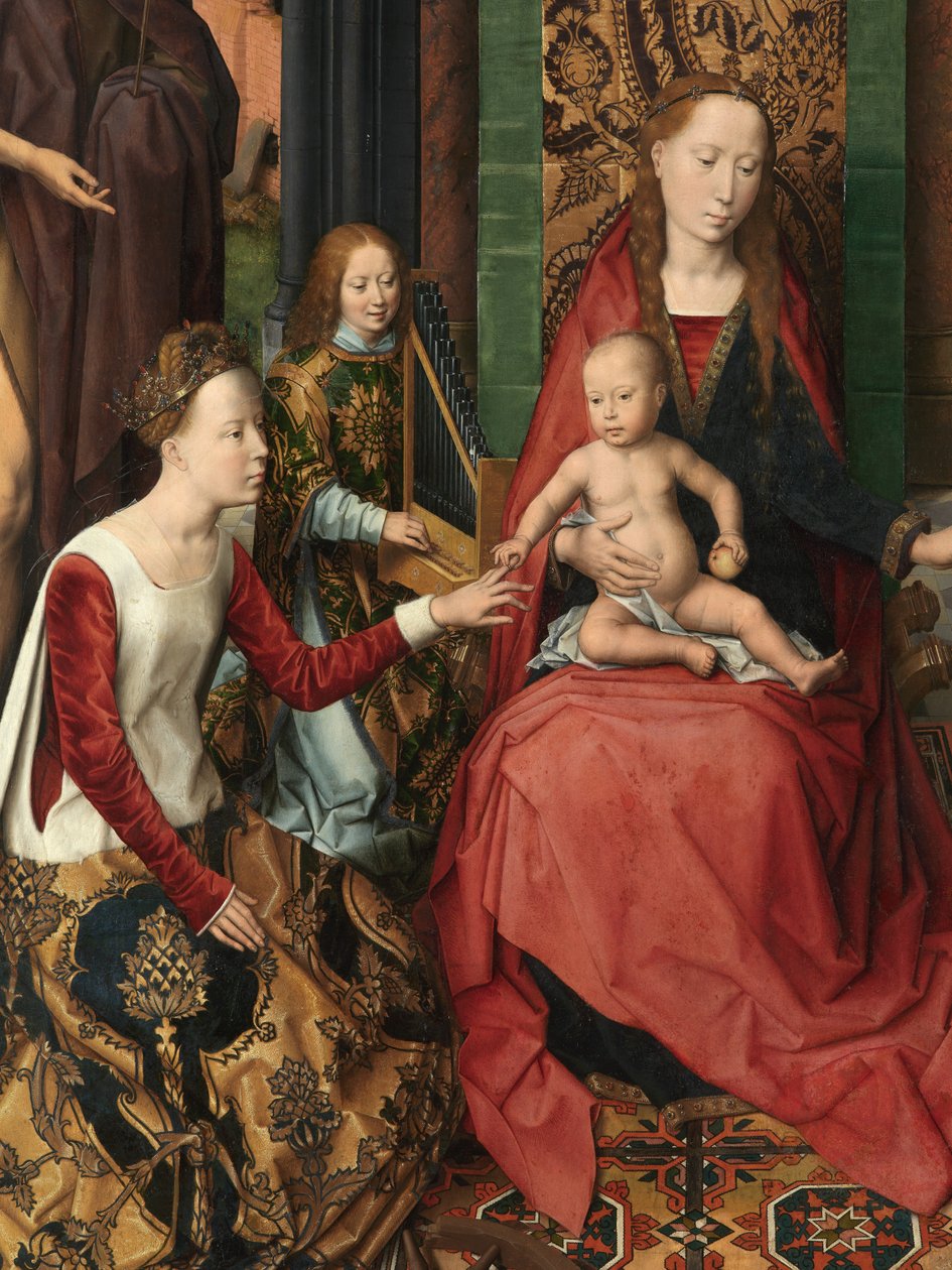 (détail) du panneau central du Triptyque de Saint Jean-Baptiste et Saint Jean l