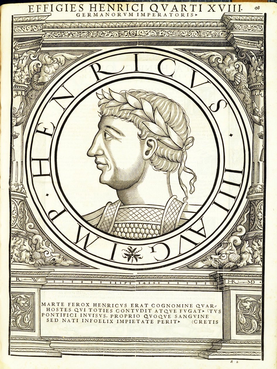 Henricus IIII, illustration de Imperatorum romanorum omnium orientalium et occidentalium verissimae imagines ex antiquis numismatis - Hans Rudolf Manuel Deutsch