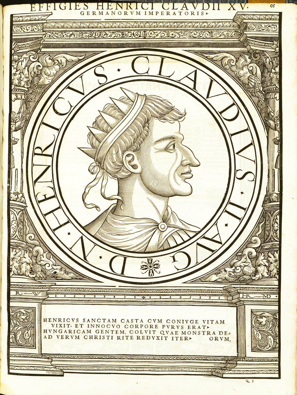 Henricus II Claudus, illustration de Imperatorum romanorum omnium orientalium et occidentalium verissimae imagines ex antiquis numismatis - Hans Rudolf Manuel Deutsch