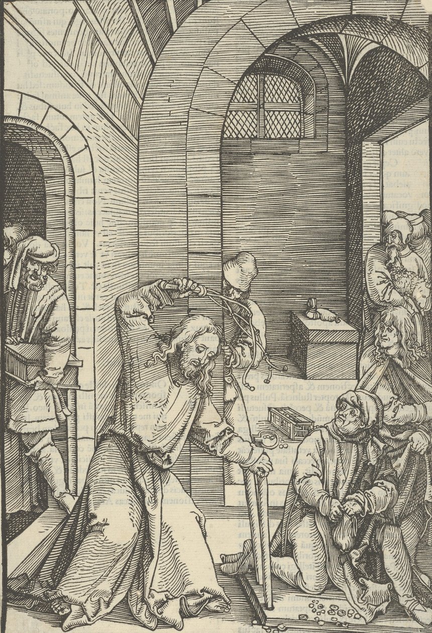Christ purifiant le temple, du Speculum passionis domini nostri Ihesu Christi, 1507 - Hans Schäufelein the Elder
