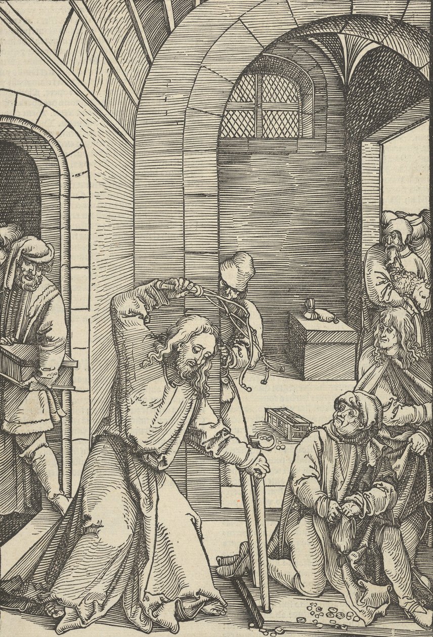 Christ purifiant le temple, de Speculum passionis domini nostri Ihesu Christi, 1507 - Hans Schäufelein the Elder