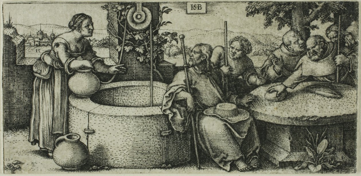 Le Christ et la femme de Samarie - Hans Sebald Beham