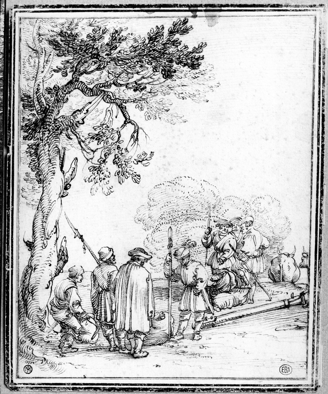 Paysans et soldats commerçant - Hans Sebald Beham