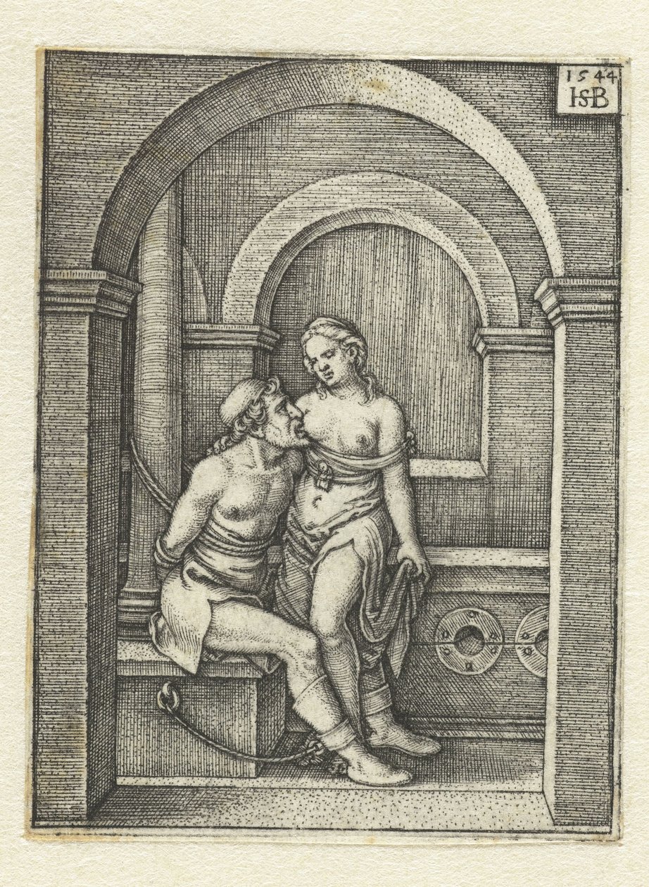 Pero allaite Cimon enchaîné en prison (Caritas Romana) - Hans Sebald Beham