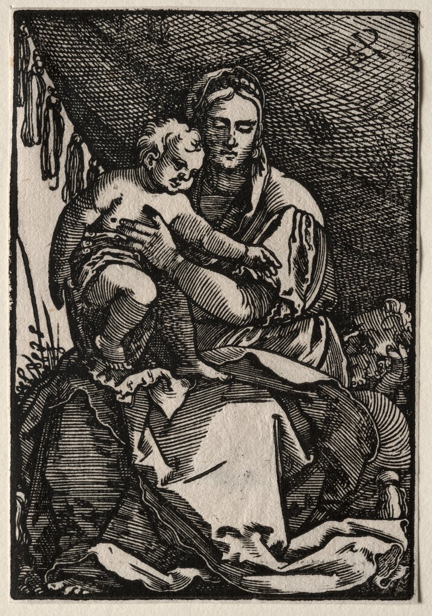La Sainte Famille sous une tente - Hans Sebald Beham