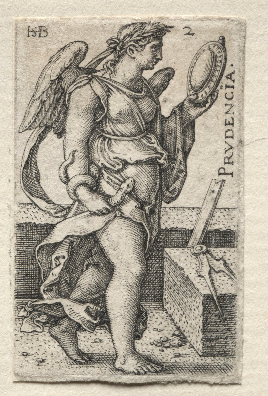 La Connaissance de Dieu et les Sept Vertus Cardinales : Prudence - Prudencia - Hans Sebald Beham