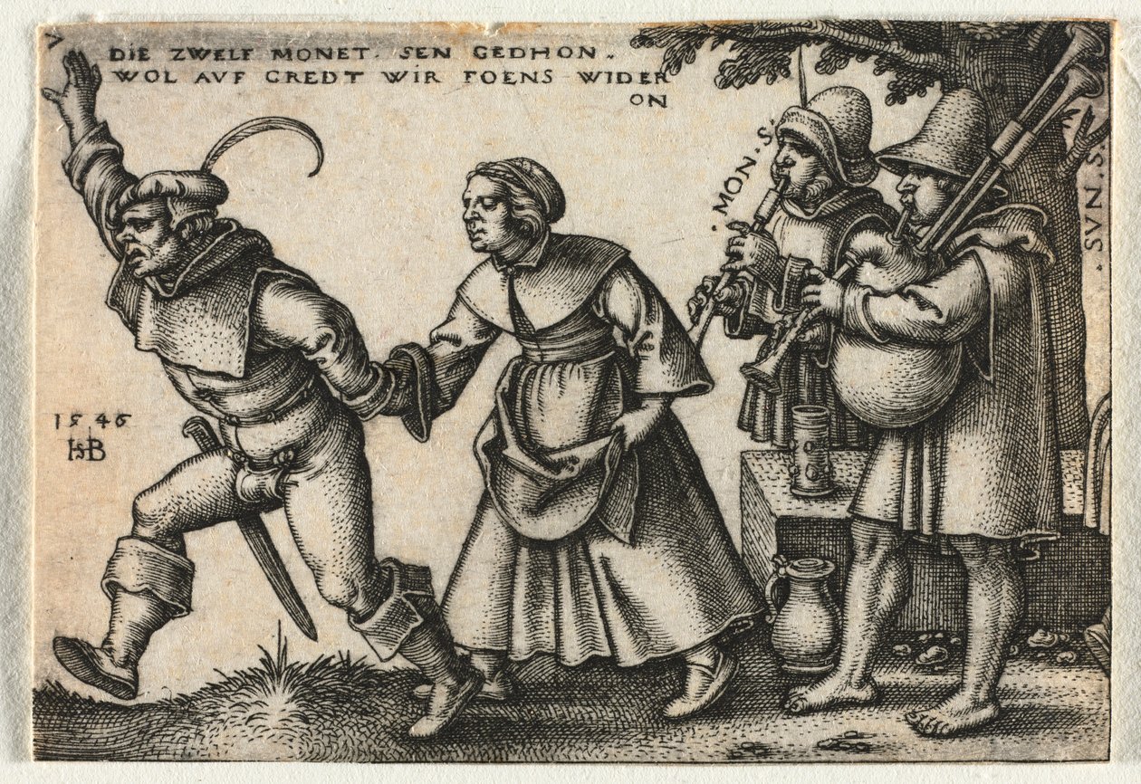 Le Mariage paysan ou les Douze Mois : N° 7, 1546 - Hans Sebald Beham