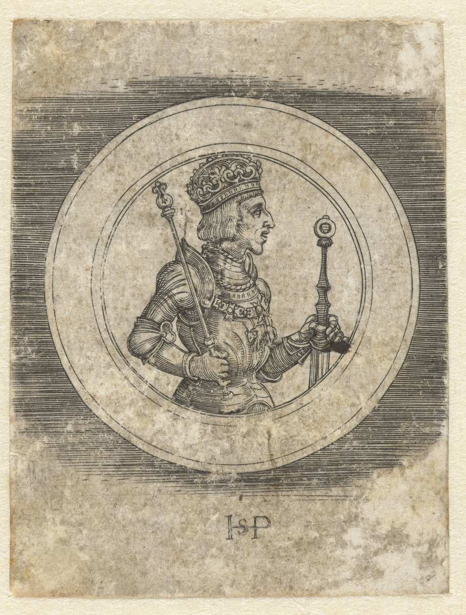 Avers de médaille avec portrait du roi Ferdinand Ier de Hongrie et de Bohême, à mi-corps - Hans Sebald Beham