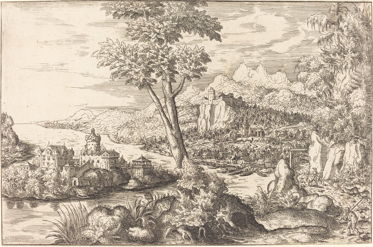 Paysage avec trois hommes, vers 1558-1559 - Hans Sebald Lautensack