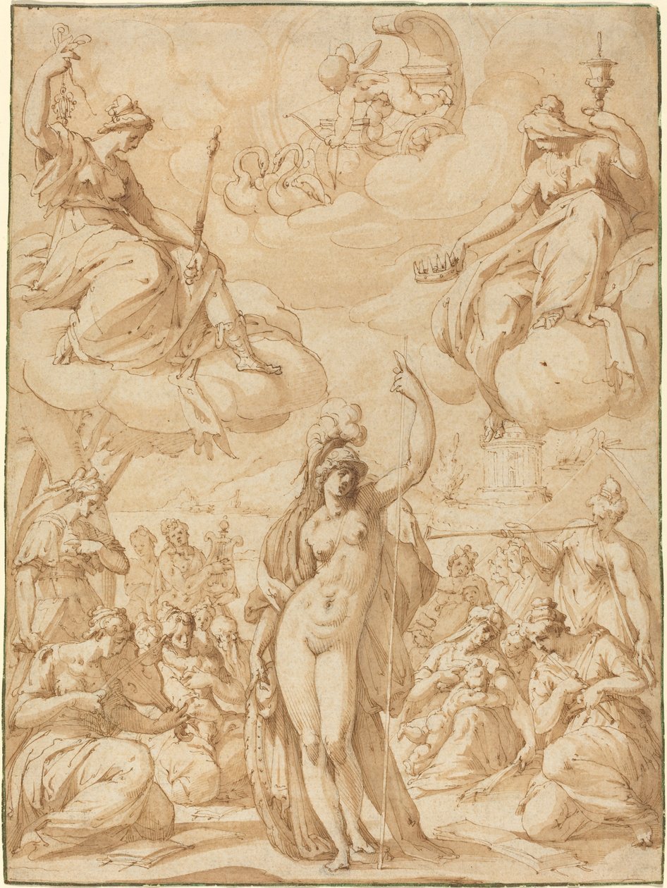 Allégorie de Minerve en tant que chef des Muses - Hans Speckaert