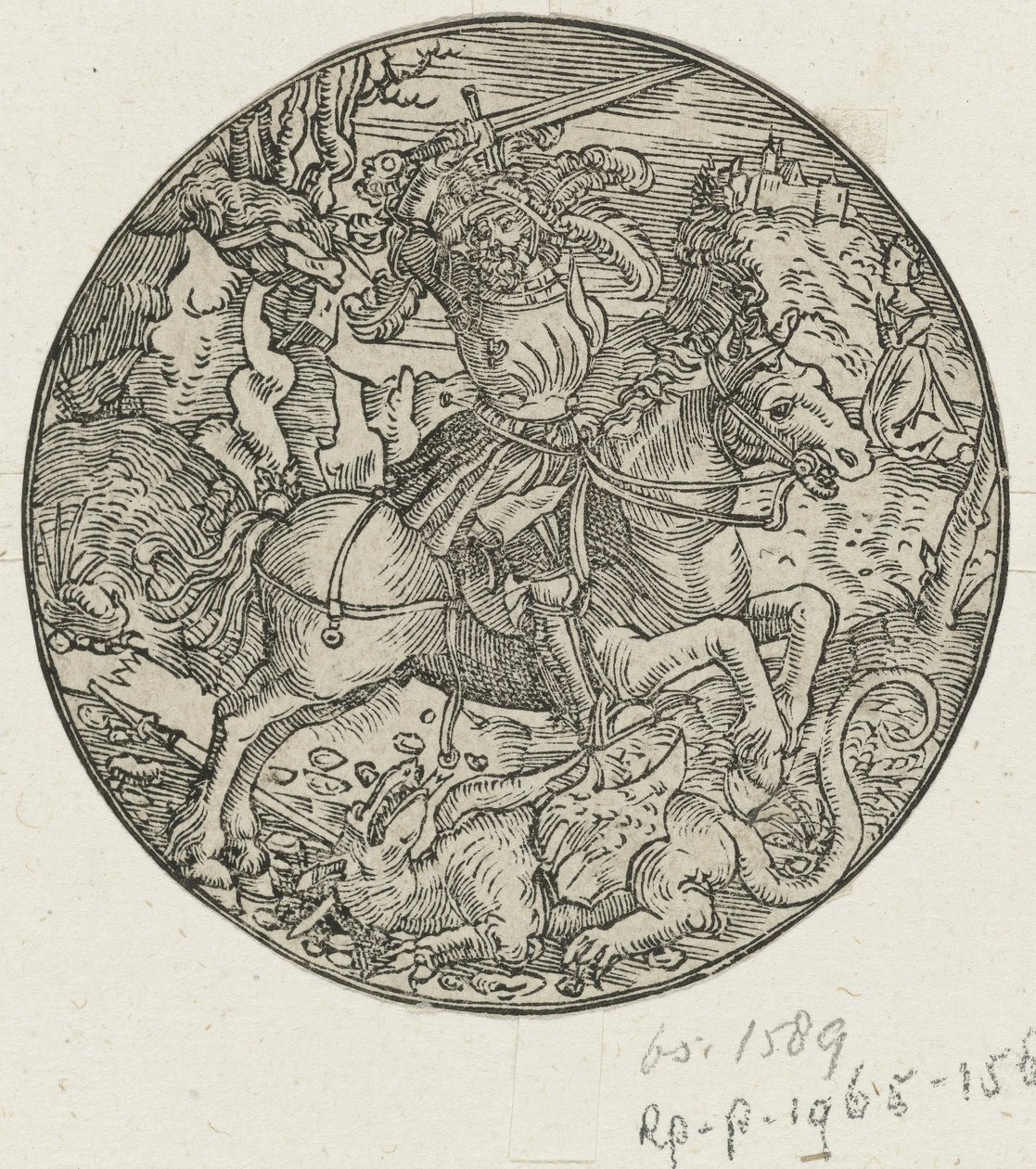 Saint Georges tuant le dragon - Hans Springinklee (manner of)