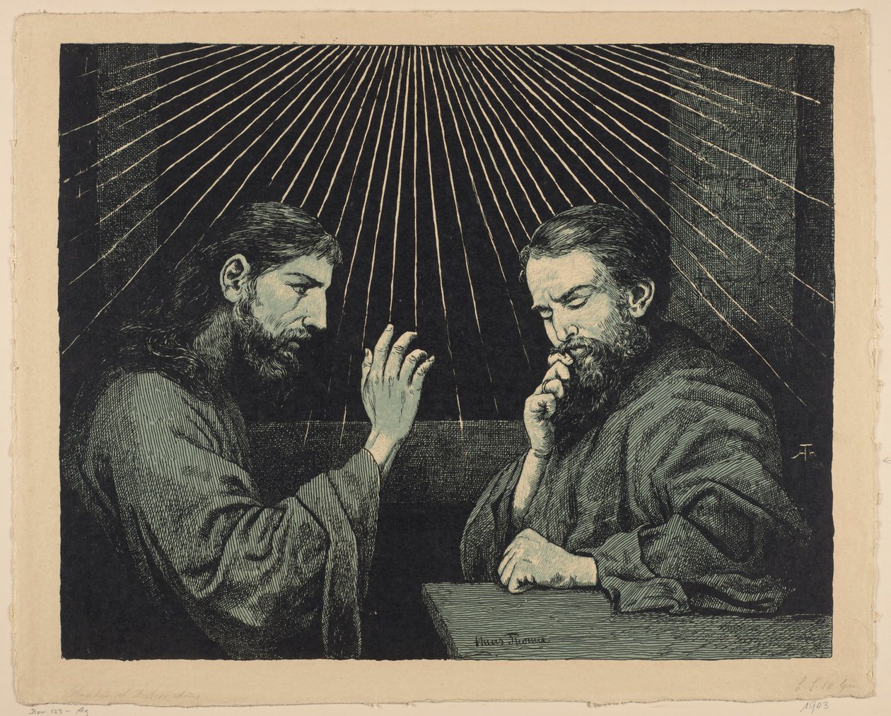 Le Christ et Nicodème - Hans Thoma