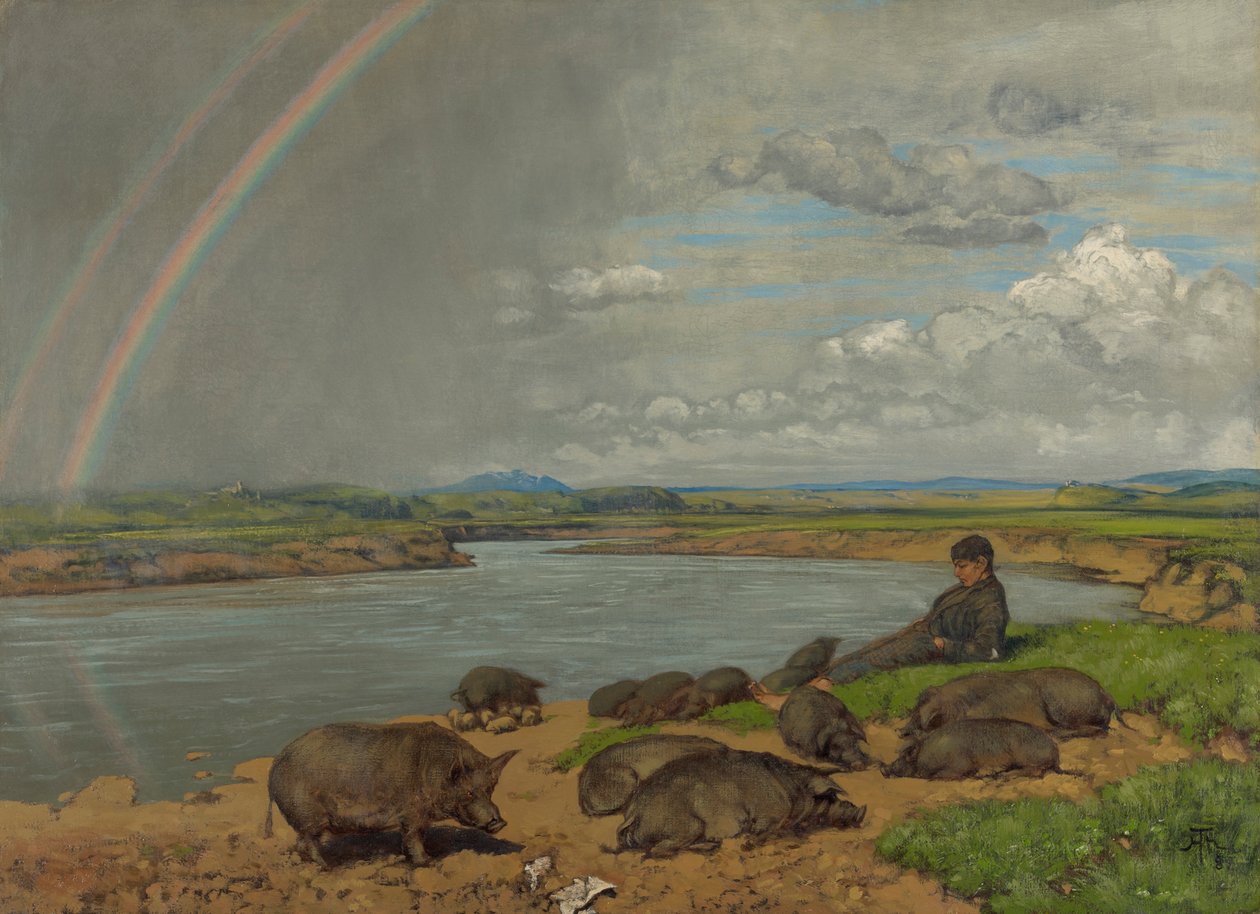 Le fils prodigue (Le porcher) - Hans Thoma