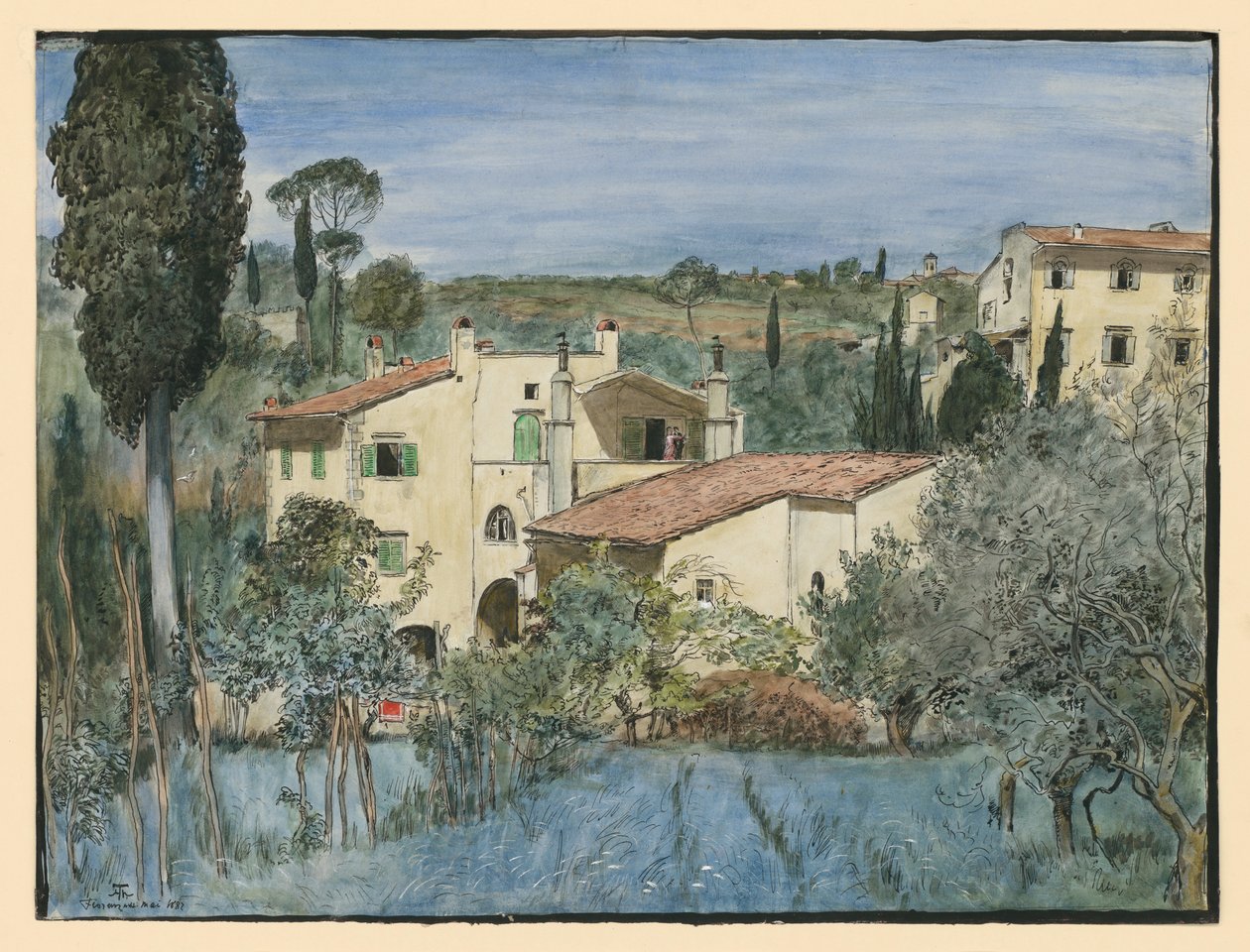 Une villa aux abords de Florence - Hans Thoma