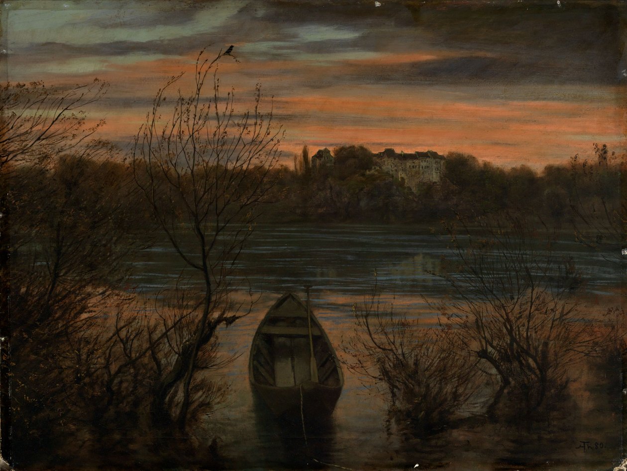 Une barque solitaire - Hans Thoma