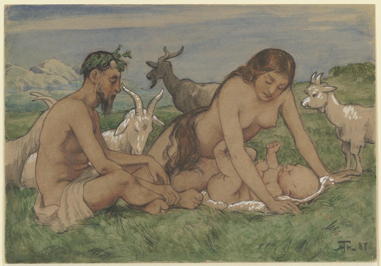 La famille des faunes - Hans Thoma