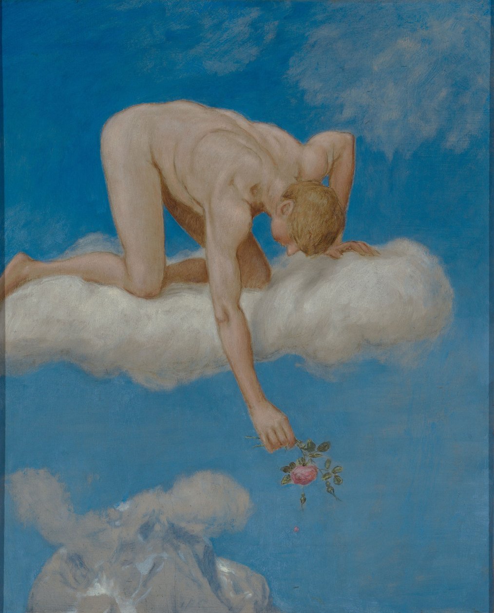 Juin (Jeune homme à la rose) - Hans Thoma