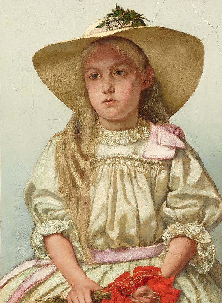 Portrait de jeune fille (Ella au chapeau de paille) - Hans Thoma