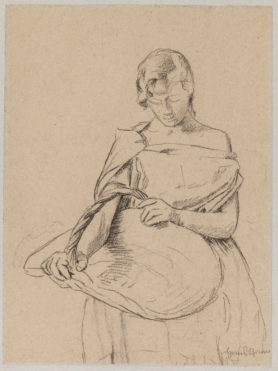 Jeune femme avec un panier - Hans Thoma