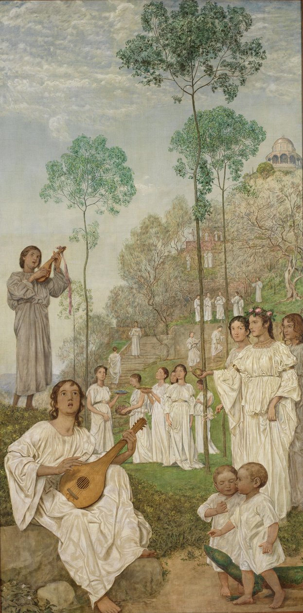Triptyque de Pâques : Les contrées des bienheureux (Le Paradis) - Hans Thoma
