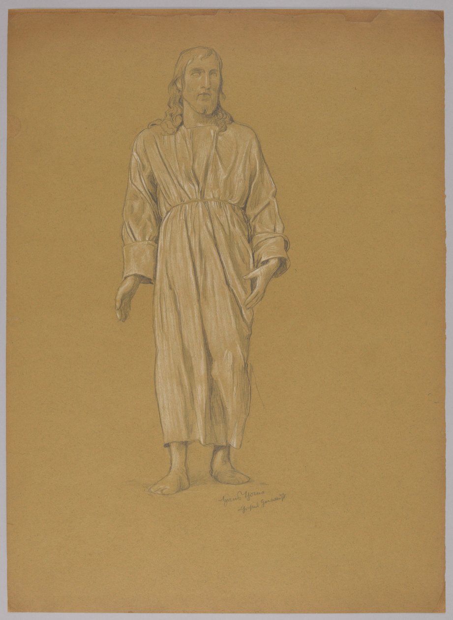 Étude du personnage du Christ (recto et verso) - Hans Thoma