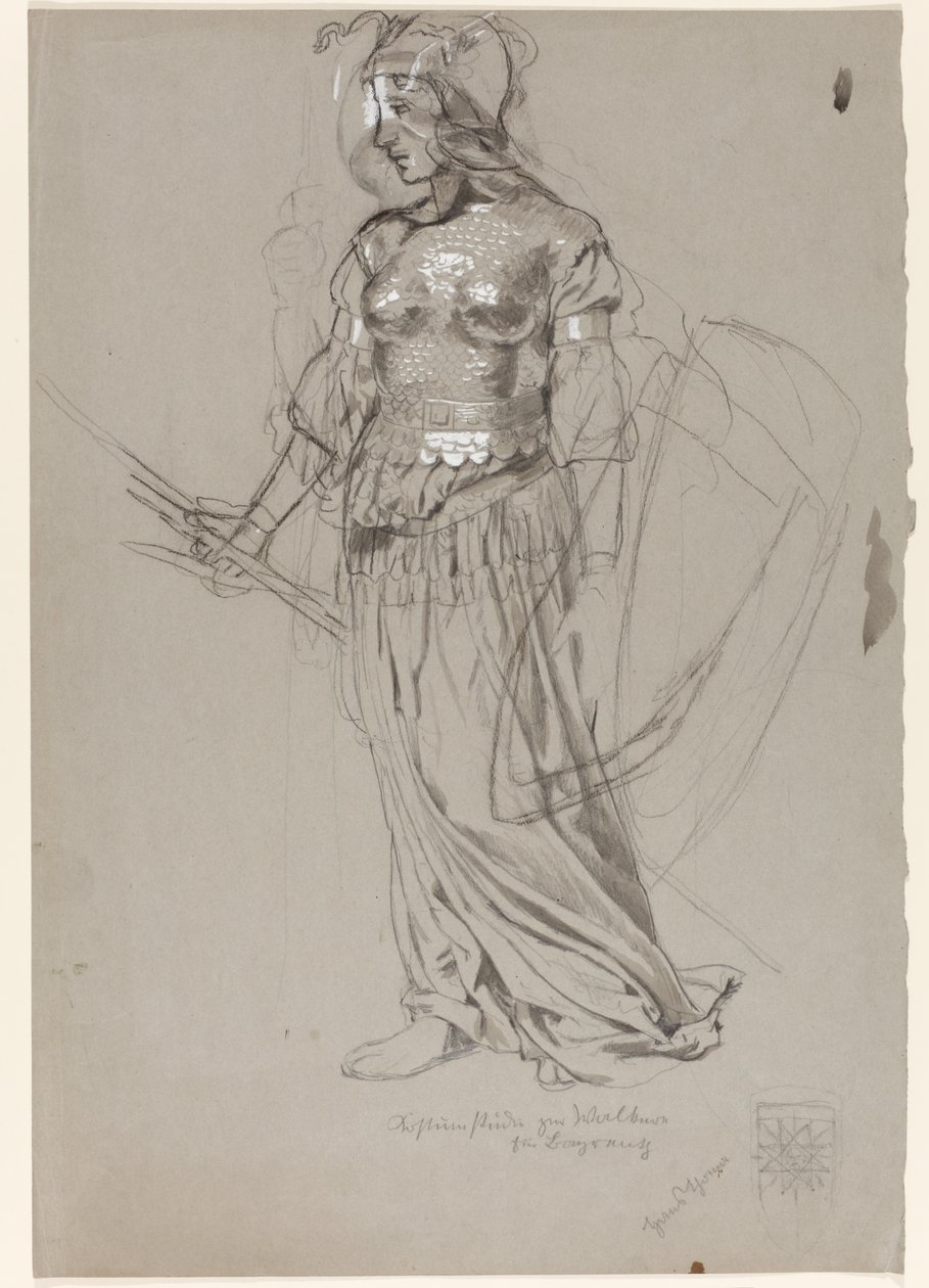 Valkyrie (Étude de costume pour Bayreuth) - Hans Thoma