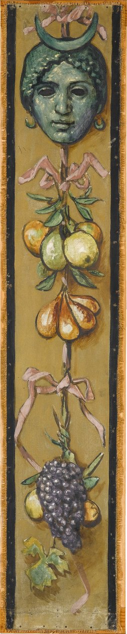 Wandfries aus dem Musiksaal des Hauses Pringsheim, München: Frauenkopf mit Mondschmuck - Hans Thoma
