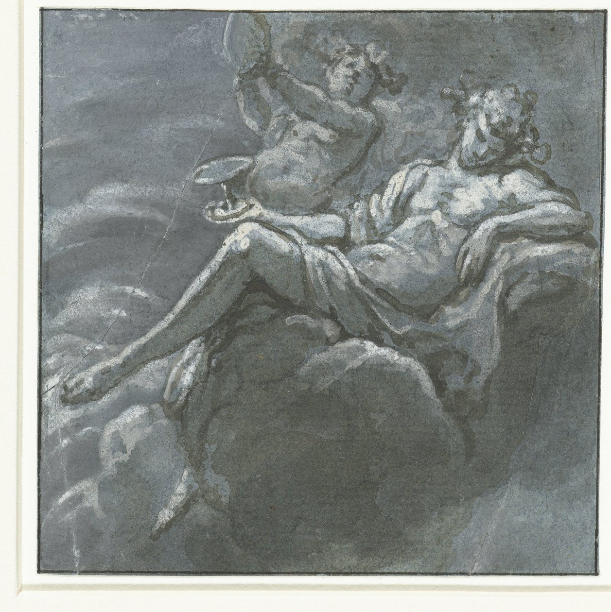 Bacchus avec une coupe et un Silène - Hans Ulrich Franck