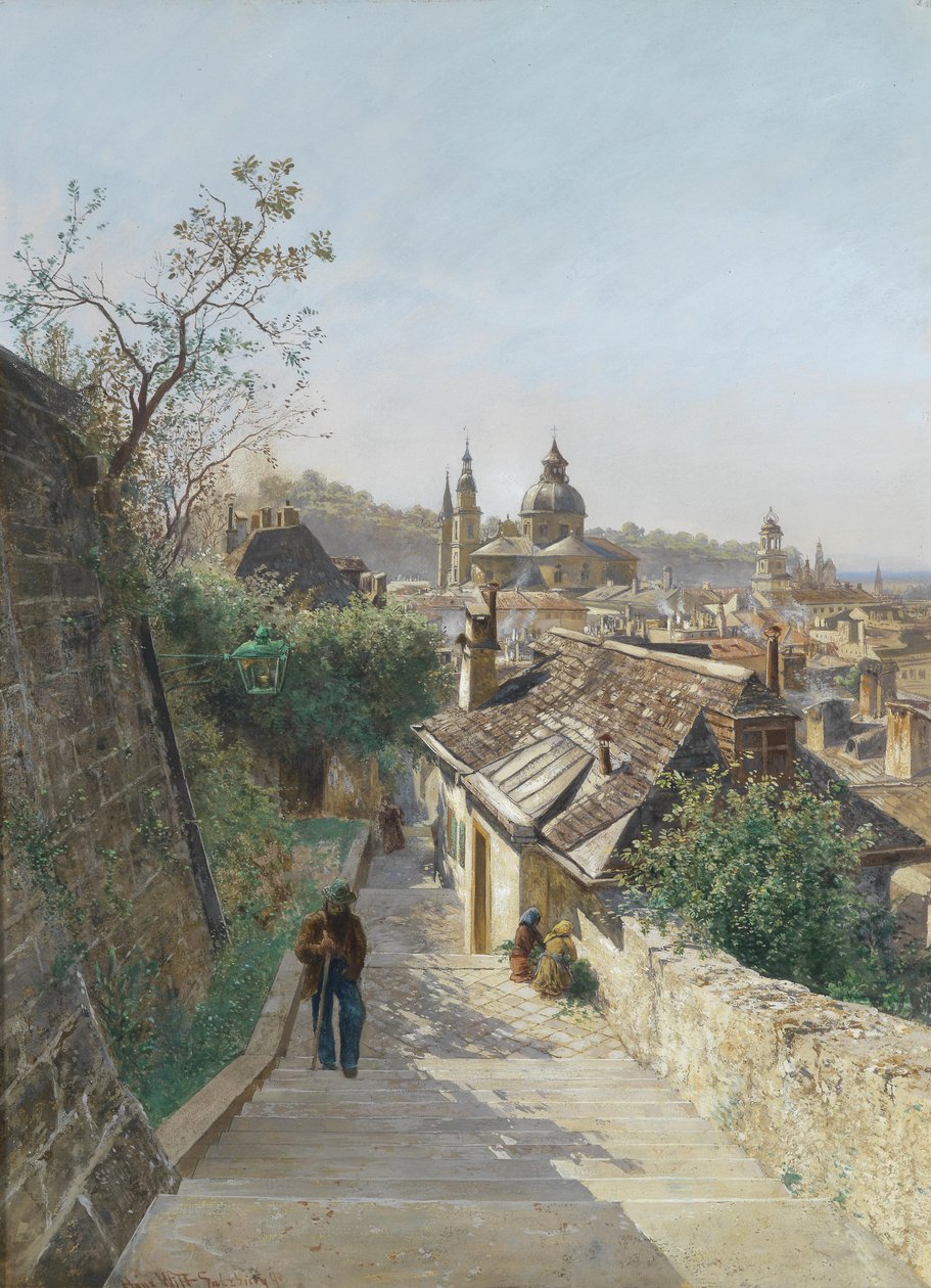 Vue sur la vieille ville de Salzbourg depuis l