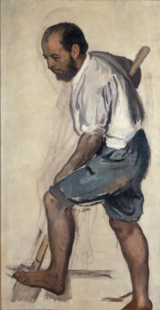 Homme creusant. Étude pour les fresques de la Station zoologique de Naples - Hans von Marées