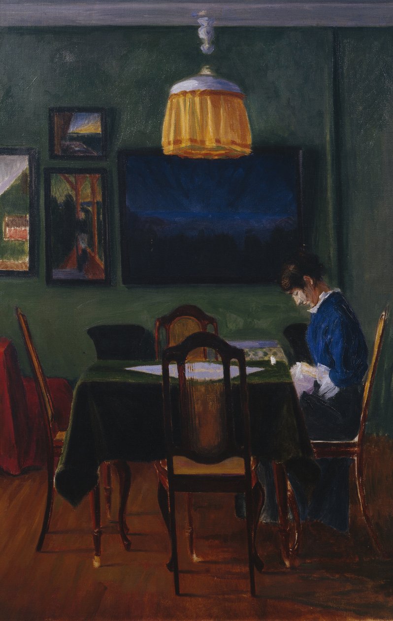 À la lumière de la lampe - Harald Oscar Sohlberg