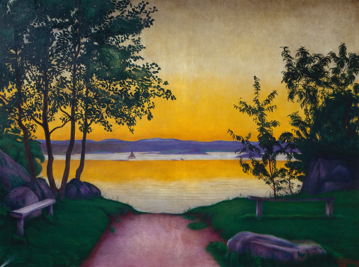 Atmosphère du soir, Viksfjorden - Harald Oscar Sohlberg