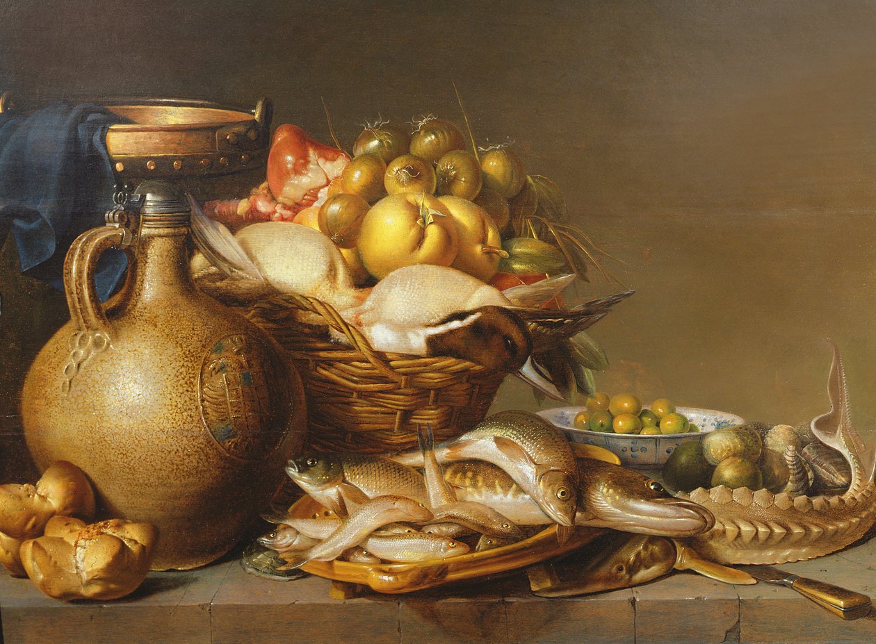Nature morte de poissons et autres aliments - Harmen van Steenwyck