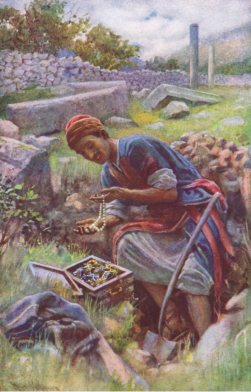 Le trésor caché, illustration de Harold Copping Pictures: The Crown Series, vers 1920 - Harold Copping