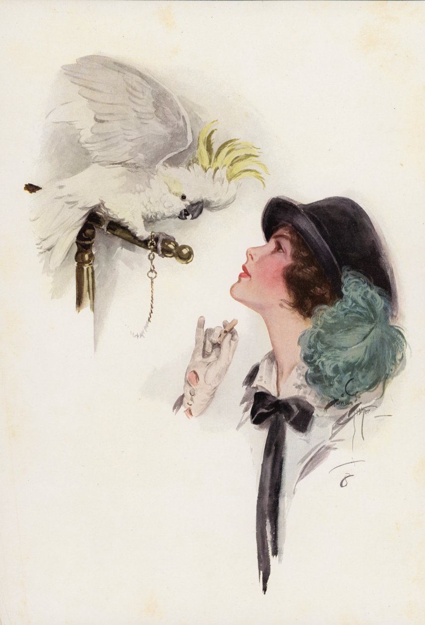 Un chapeau de Pâques (lithographie couleur) - Harrison Fisher