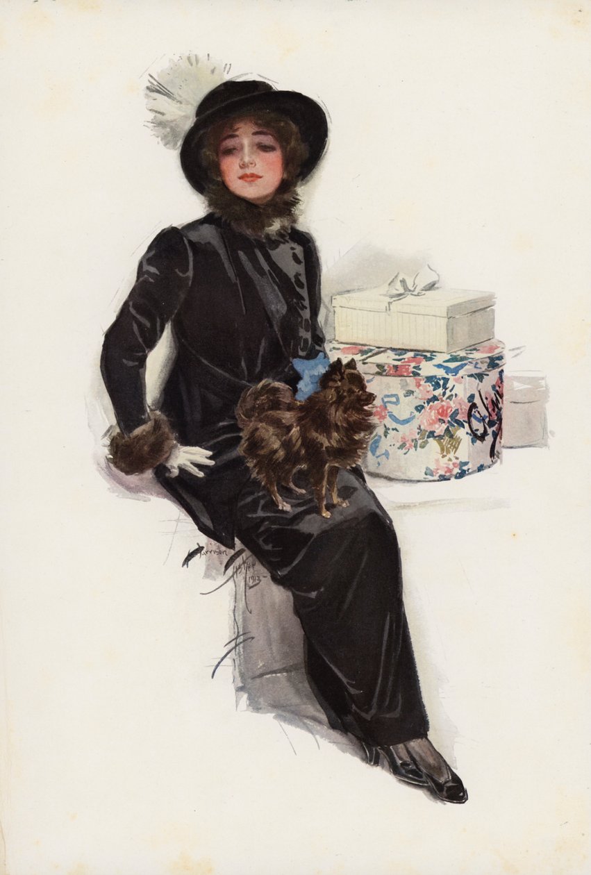 My Lady of Yule (lithographie couleur) - Harrison Fisher