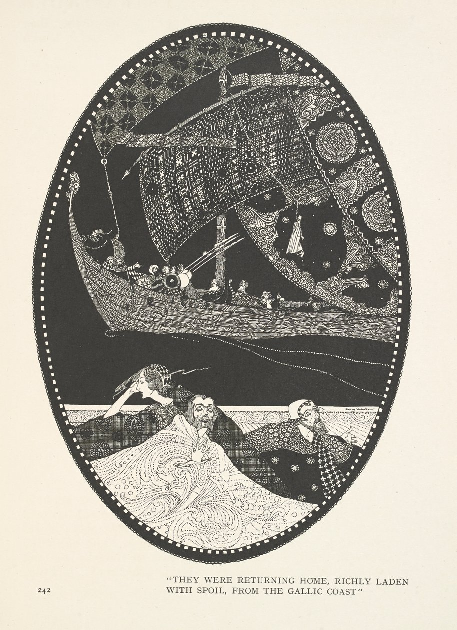 La Fille du Roi des Marais. Ils rentraient chez eux, richement chargés de butin, de la côte gauloise. - Harry Clarke