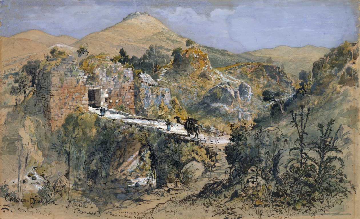 Césarée de Philippe (Banias) (aquarelle) - Harry Fenn