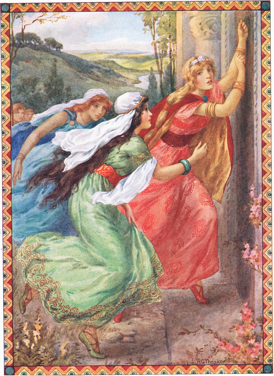 Emer a atteint la porte en premier (de la partie Champions) (lithographie couleur) - Harry George Theaker