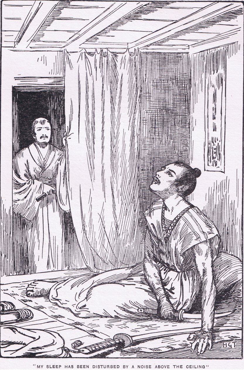 Son sommeil a été perturbé par un bruit au-dessus du plafond (extrait de More Stories from Raiko) (litho) - Harry George Theaker